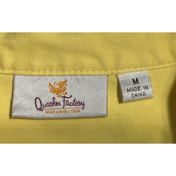 Quacker Factory Jacket Yellow Floral Embroidered Denim Butterfly‎ Zip Medium - Picture 5 of 8